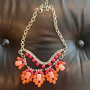 STELLA & DOT STATEMENT NECKLACE PINK & ORANGE